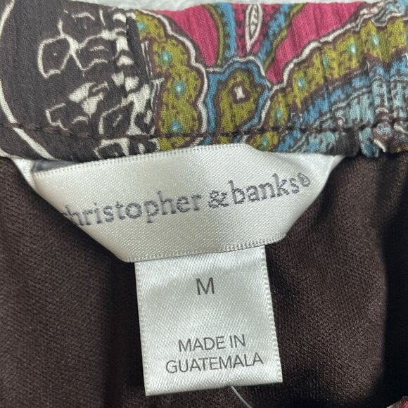 Christopher & Banks Paisley Pleated Skirt M Polyester Multicolor 0808 - Picture 4 of 10